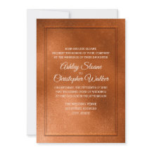 Invitación de boda de cobre y crema elegante