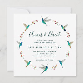 Invitación de boda de colibrí