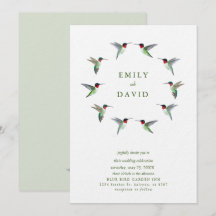 Invitación de boda de colibríes