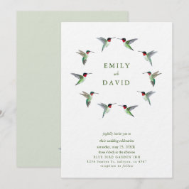 Invitación de boda de colibríes