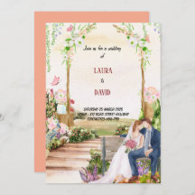 invitación de boda de color agua