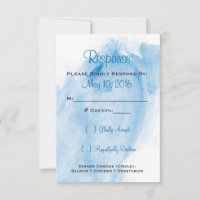 Invitación de Boda de color azul RSVP