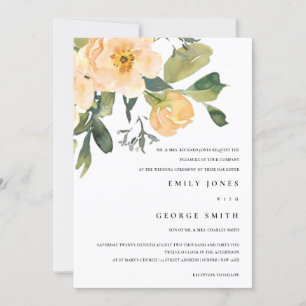 INVITACIÓN DE BODA DE COLOR DE AGUA DE PEONY SOFT 