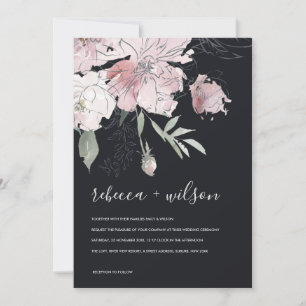 INVITACIÓN DE BODA DE COLOR DE AGUA DE RUBOR BLANC