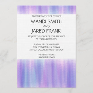 INVITACIÓN DE BODA DE COLOR DE AGUA PURPLE Y PURPL