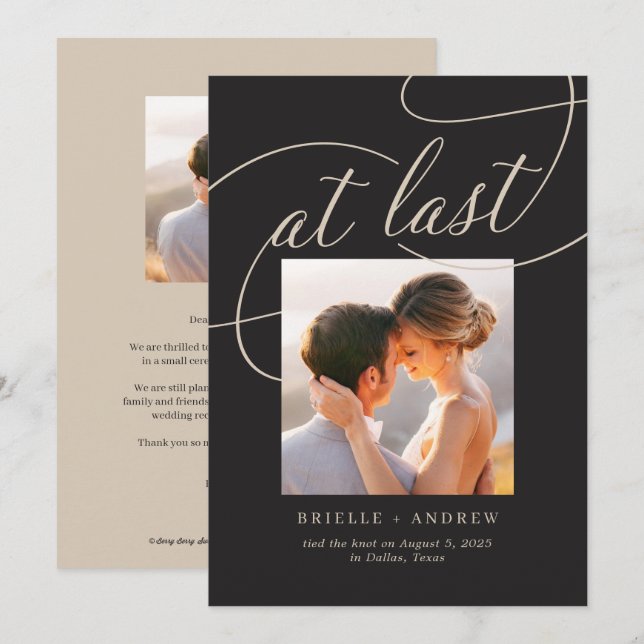 Invitación de Boda de color modificable por última (Anverso / Reverso)
