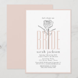 Invitación de boda de color rosa elegante