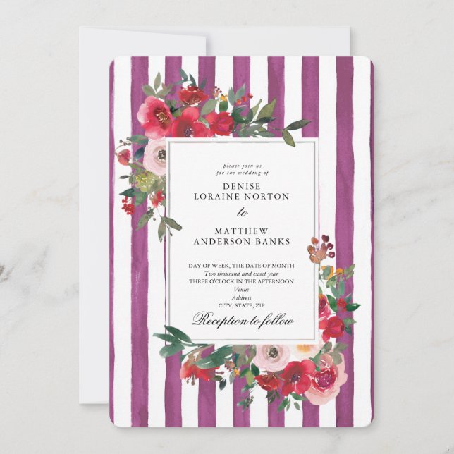 Invitación de boda de colores Bon Bon (Anverso)