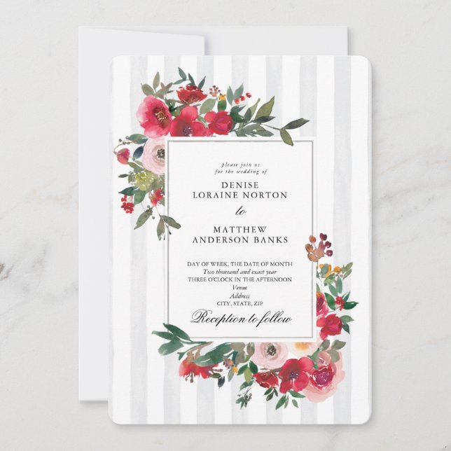 Invitación de boda de colores brisa tropical (Anverso)