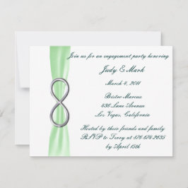 Invitación de boda de compromiso de infinito verde