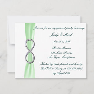 Invitación de boda de compromiso de infinito verde