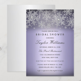Invitación de Boda de Copos de Nieve con Joya de C