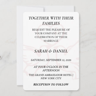 Invitación de boda de corazón de tórtolas romántic