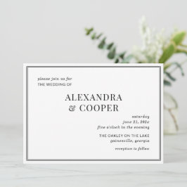 Invitación de boda de corbata negra