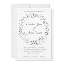Invitación de boda de corona floral