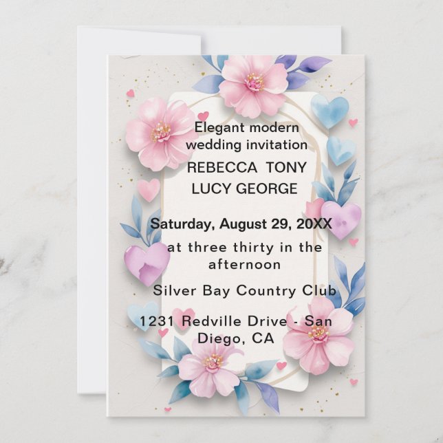 INVITACIÓN DE BODA DE CORTE (Anverso)