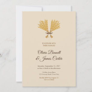 Invitación de boda de cosecha de gavillas de trigo