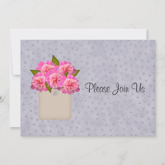 Invitación De Boda De Crock De País De Peonies (Anverso)