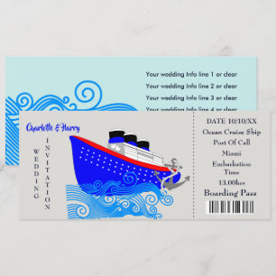 Invitación de boda de crucero de destino de boda