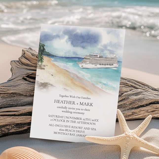 Invitación de Boda de Crucero de Playa Tropical (Subido por el creador)