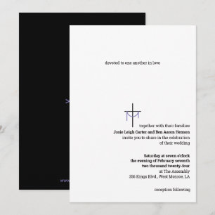 Invitación de boda de cruz y tela