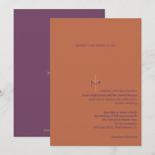 Invitación de boda de cruz y tela