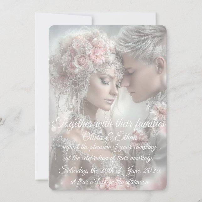Invitación de Boda de Cuento de Hadas (Anverso)