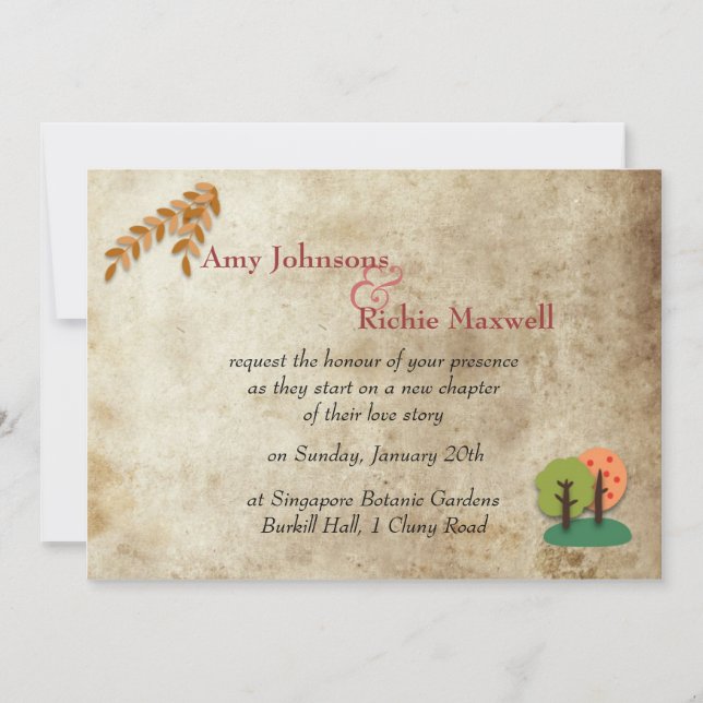 Invitación de boda de cuento de hadas Castillo Jad (Anverso)