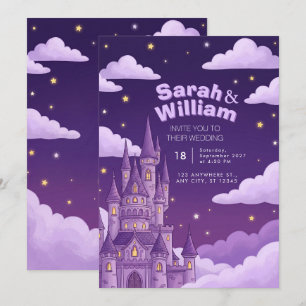Invitación de boda de cuento de hadas del castillo