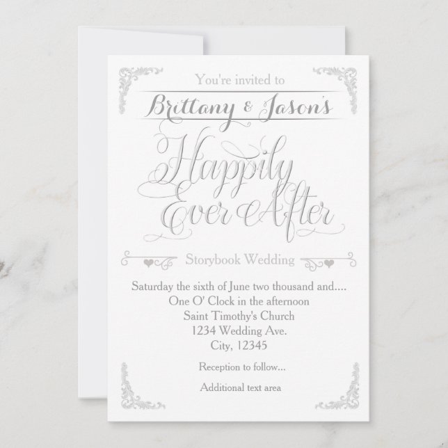 Invitación de Boda de Cuento de Hadas Felices para (Anverso)