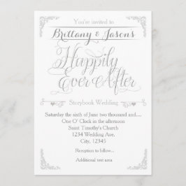 Invitación de Boda de Cuento de Hadas Felices para