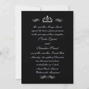 Invitación de boda de cuento de hadas plateado