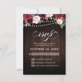 Invitación de boda de cuerda floral rústica de Bor