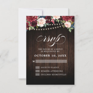 Invitación de boda de cuerda floral rústica de Bor