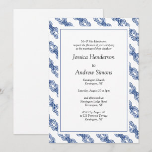 Invitación de boda de cuerda náutica de la Marina