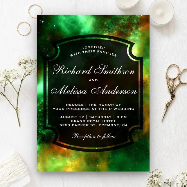 Invitación de boda de cúmulos estelares espacio ga (Subido por el creador)