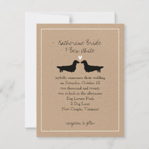 Invitación de Boda de Dachshunds de Pelo Largo