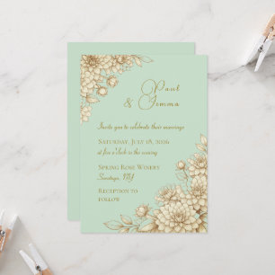 Invitación de boda de dahlia floral elegante