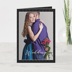 Invitación de boda de Damasco - Negro y Blanco