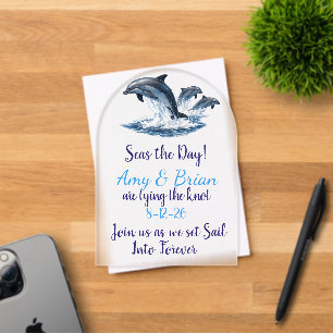 Invitación de Boda de Delfín Oceánico Aprovecha el