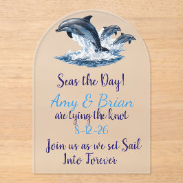 Invitación de Boda de Delfín Oceánico Aprovecha el