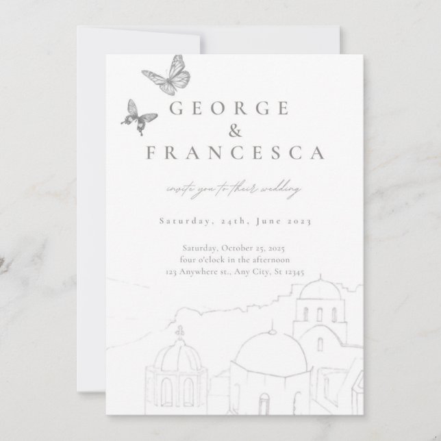 invitación de boda de destino (Anverso)