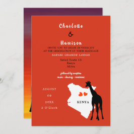 Invitación de Boda de destino de Kenia África