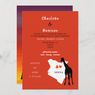 Invitación de Boda de destino de Kenia África