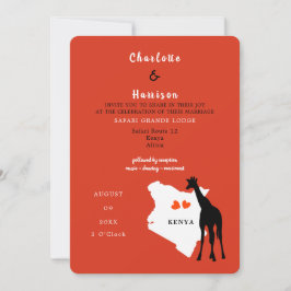 Invitación de Boda de destino de Kenia África