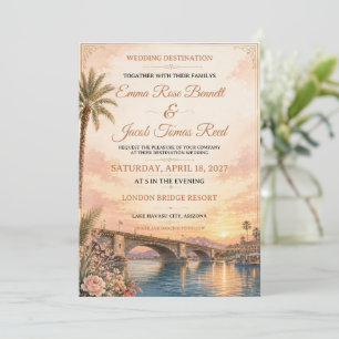 Invitación de boda de destino en el lago Havasu