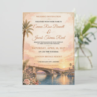 Invitación de boda de destino en el lago Havasu