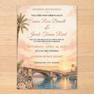 Invitación de boda de destino en el lago Havasu