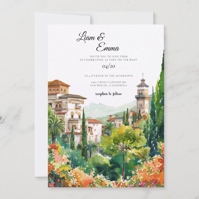 Invitación de boda de destino en España (Anverso)