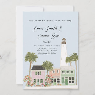 Invitación de boda de destino en Florida con acuar